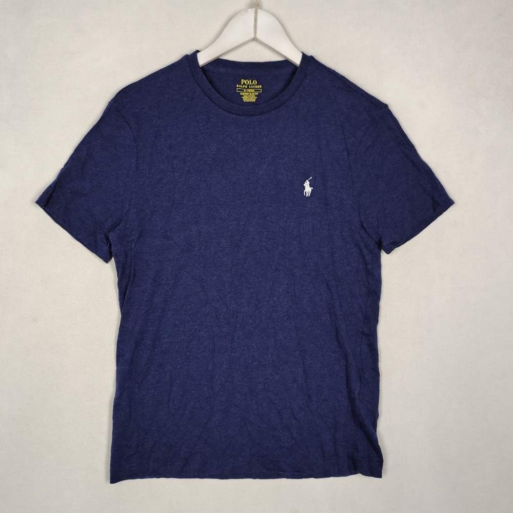 Polo Ralph Lauren Mens Custom Slim Fit T-Shirt Navy Blue Heather Size M RN41381